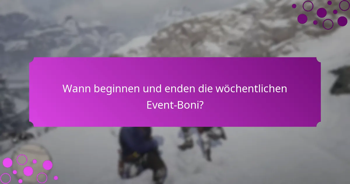 Wie können Spieler wöchentliche Event-Boni verdienen?