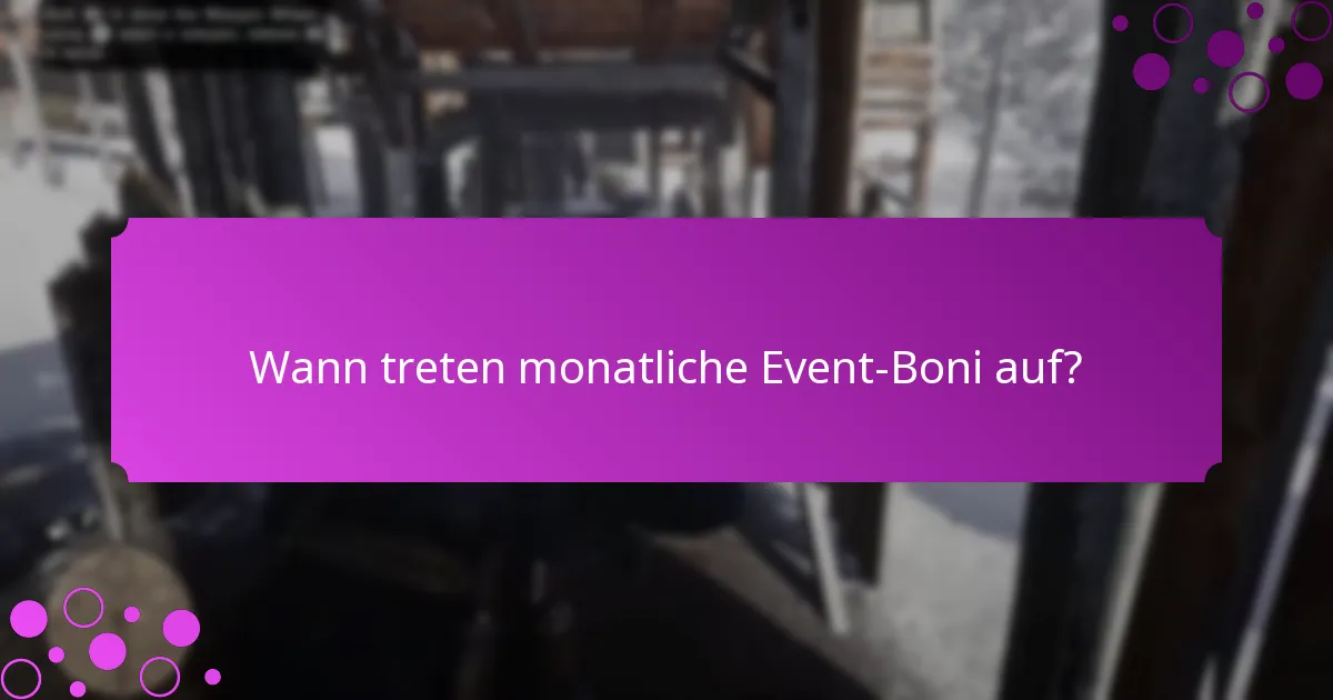 Wie können Spieler auf monatliche Event-Boni zugreifen?