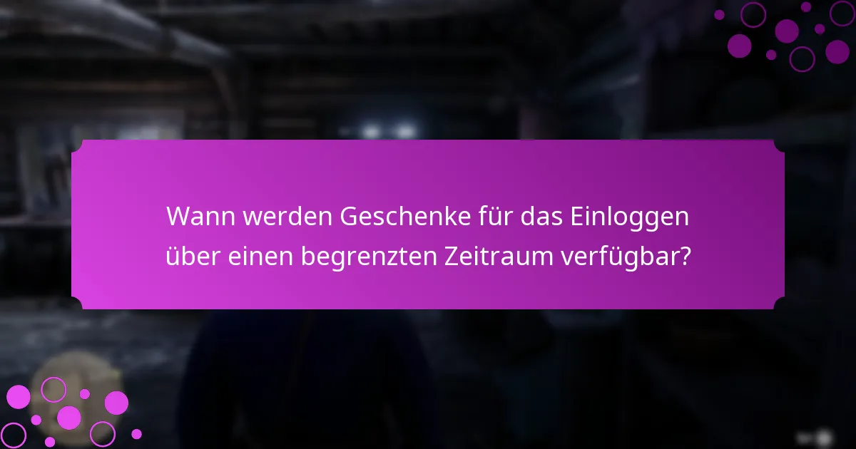 Wie können Spieler sich für Geschenke für das Einloggen über einen begrenzten Zeitraum qualifizieren?
