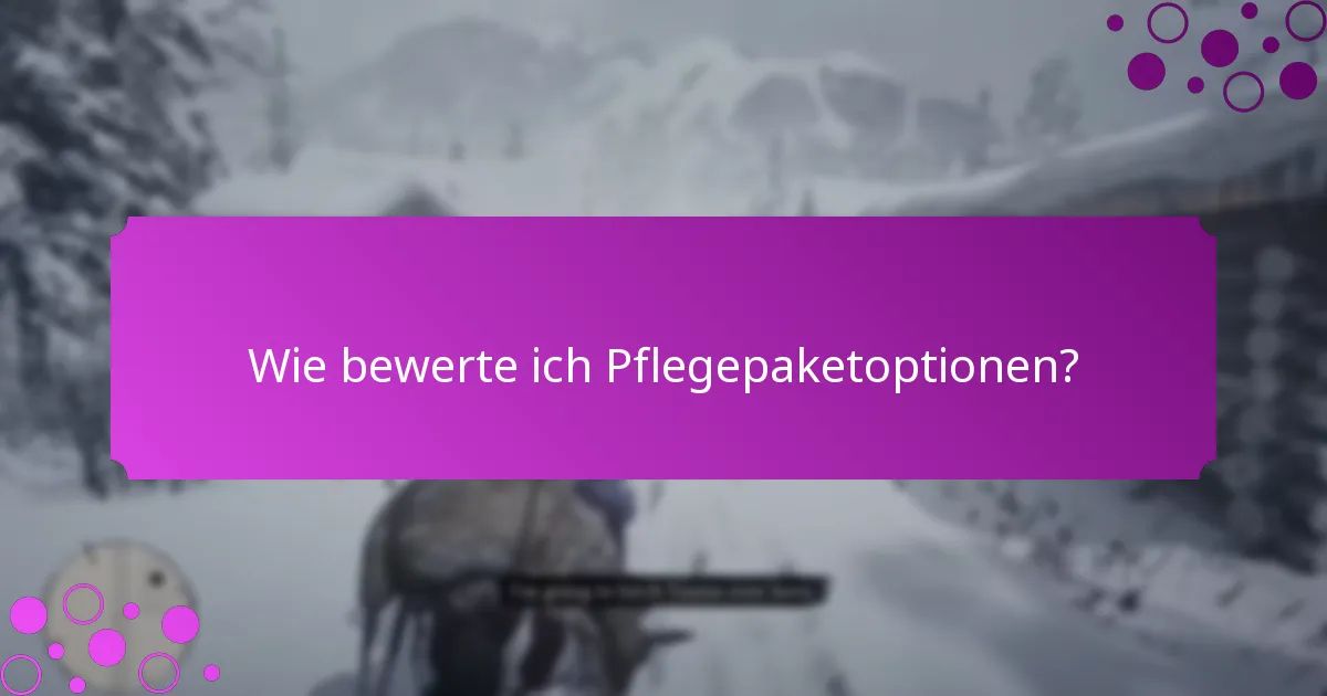 Wie bewerte ich Pflegepaketoptionen?